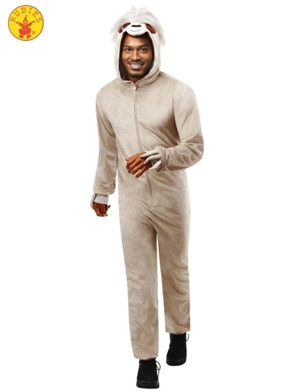 Rubies Adult Unisex Sloth Hooded Jumpsuit Halloween Costume - Size Large/XL